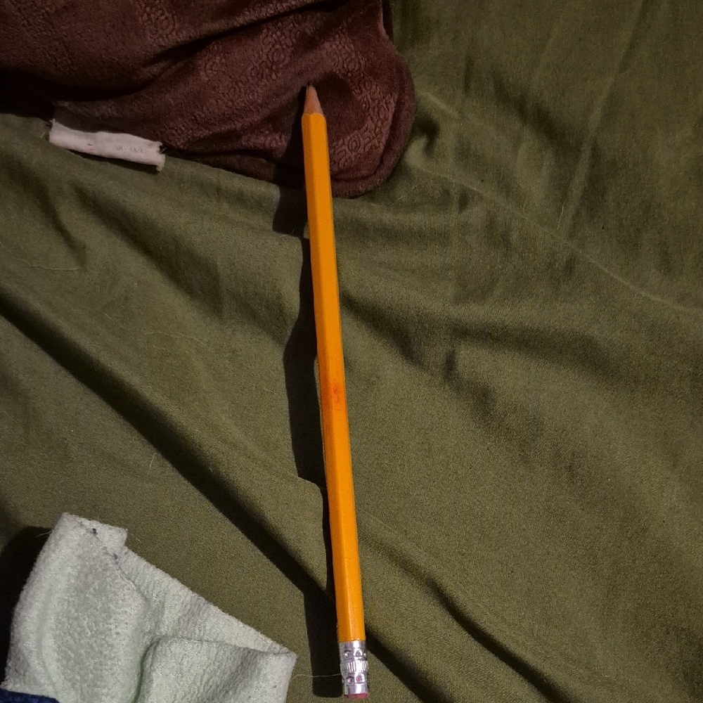 Staple Orange Pencil with Silver Eraser Band